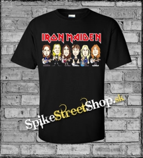 IRON MAIDEN - Cartoon Band - čierne pánske tričko
