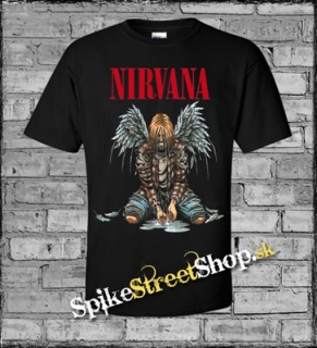 KURT COBAIN - Angel - čierne pánske tričko