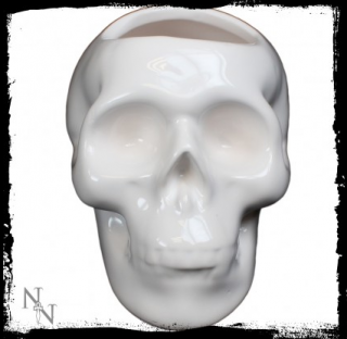 GOTHIC COLLECTION - White Skull Pen Holder 12.5cm - držiak na perá
