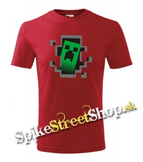 MINECRAFT - Hello, I´m Creeper - červené pánske tričko