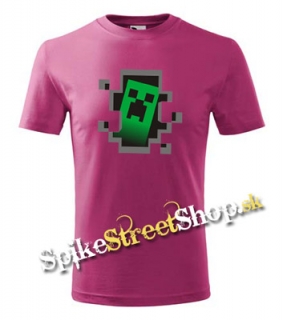 MINECRAFT - Hello, I´m Creeper - malinovoružové chlapčenské tričko
