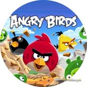 ANGRY BIRDS - Motive 4 - okrúhla podložka pod pohár