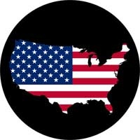 AMERICKÁ ZÁSTAVA - Mapa USA - okrúhla podložka pod pohár