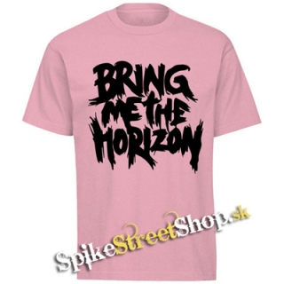 BRING ME THE HORIZON - Black Painted Logo - ružové pánske tričko