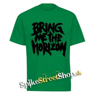 BRING ME THE HORIZON - Black Painted Logo - zelené pánske tričko