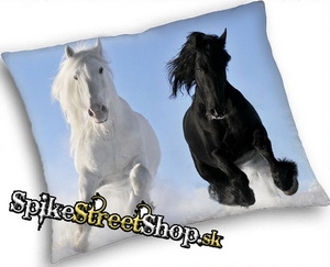 HORSES COLLECTION - Running Black & White Horse - vankúš
