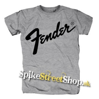 FENDER - Logo - sivé pánske tričko