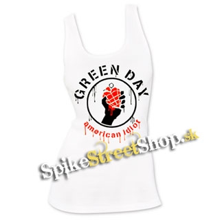 GREEN DAY - Bloody American Idiot - Ladies Vest Top - biele