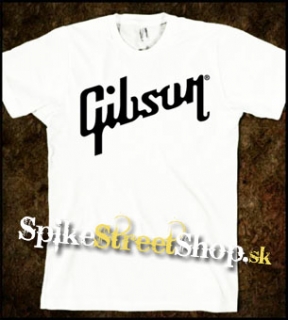 GIBSON - Logo - biele pánske tričko