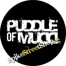 PUDDLE OF MUDD - White Logo - čierny odznak