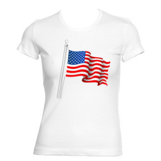 USA FLAG - Americká vlajka - biele dámske tričko