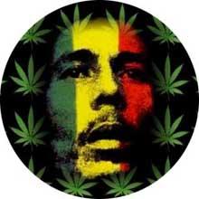BOB MARLEY - Motív 03 - Rasta Marihuana -  odznak