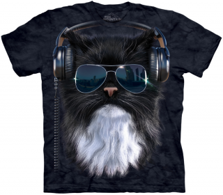 COOL MAČKA - 3D pánske čierne tričko od značky THE MOUNTAIN