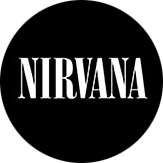 NIRVANA - White Logo - okrúhla podložka pod pohár