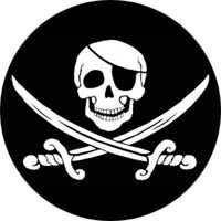 PIRATE SKULL - Motive 3 - okrúhla podložka pod pohár