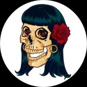 ROCKABILLY - Skull 2 - okrúhla podložka pod pohár