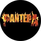 PANTERA - Fire Logo BLACK - okrúhla podložka pod pohár