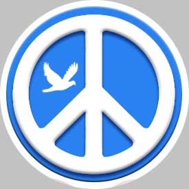 PEACE - Blue Colour - okrúhla podložka pod pohár