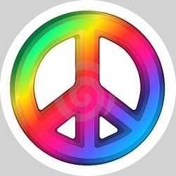 PEACE - Rainbow Colour - okrúhla podložka pod pohár