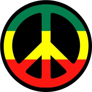 PEACE - Rasta Colour - okrúhla podložka pod pohár
