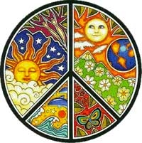 PEACE - Sun Motive - okrúhla podložka pod pohár