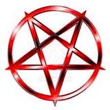 PENTAGRAM - Red - okrúhla podložka pod pohár