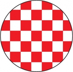 ŠACHOVNICA - červenobiela - okrúhla podložka pod pohár
