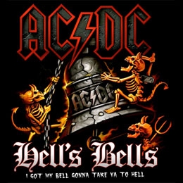 AC/DC - Hells Bells Coloured - štvorcová podložka pod pohár
