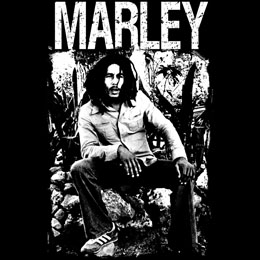 BOB MARLEY - Black And White - štvorcová podložka pod pohár