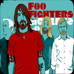 FOO FIGHTERS - Colour Band - štvorcová podložka pod pohár