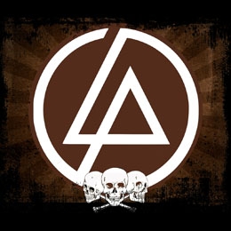 LINKIN PARK - Brown Logo And Skulls - štvorcová podložka pod pohár