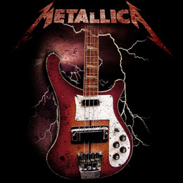 METALLICA - Cliff Burton Bass - štvorcová podložka pod pohár