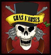 GUNS N ROSES - Draw Skull - štvorcová podložka pod pohár