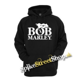 BOB MARLEY - Logo & Flag - čierna pánska mikina
