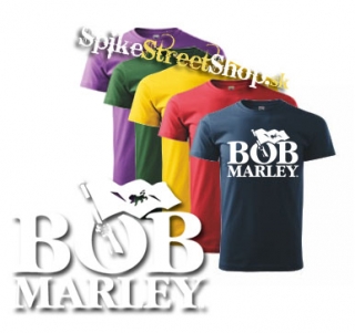 BOB MARLEY - Logo & Flag - farebné pánske tričko