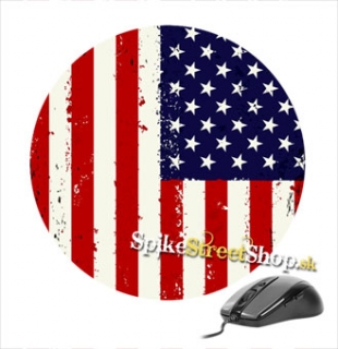 Podložka pod myš AMERICAN FLAG - Americká zástava - okrúhla