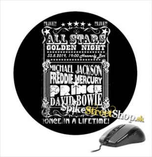 Podložka pod myš JACKSON, BOWIE, MERCURY, PRINCE - All Stars - okrúhla