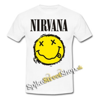 NIRVANA - Yellow Black Smile - biele pánske tričko