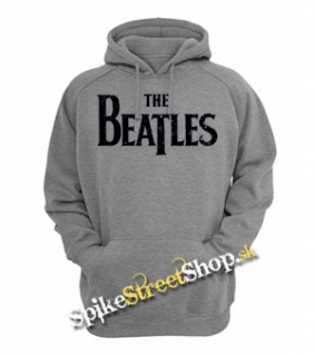 BEATLES - Logo Vintage - šedá pánska mikina