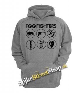 FOO FIGHTERS - Album Collection - šedá pánska mikina