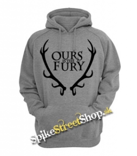 GAME OF THRONES - OURS IS THE FURY - Logo - šedá pánska mikina