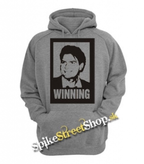 CHARLIE SHEEN - Winning - šedá pánska mikina