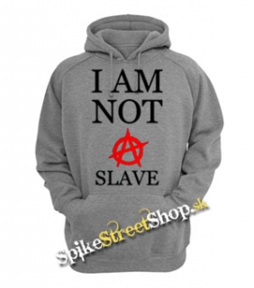 I AM NOT A SLAVE - Red A - šedá pánska mikina