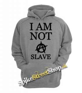 I AM NOT A SLAVE - šedá pánska mikina