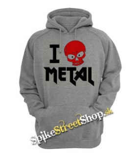 I LOVE METAL - šedá pánska mikina