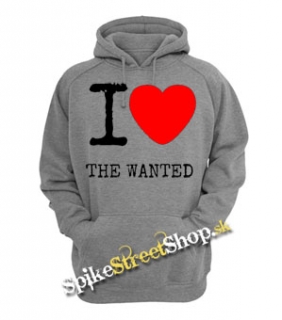 I LOVE THE WANTED - šedá pánska mikina