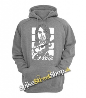 KURT COBAIN - Guitar White - šedá pánska mikina