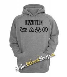 LED ZEPPELIN - Logo - šedá pánska mikina