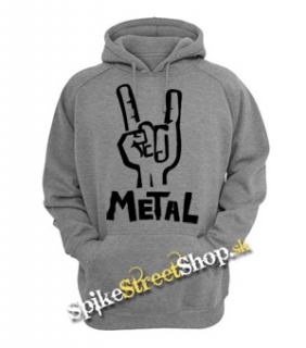 METAL - šedá pánska mikina