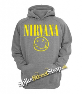 NIRVANA - Little Smile Yellow - šedá pánska mikina